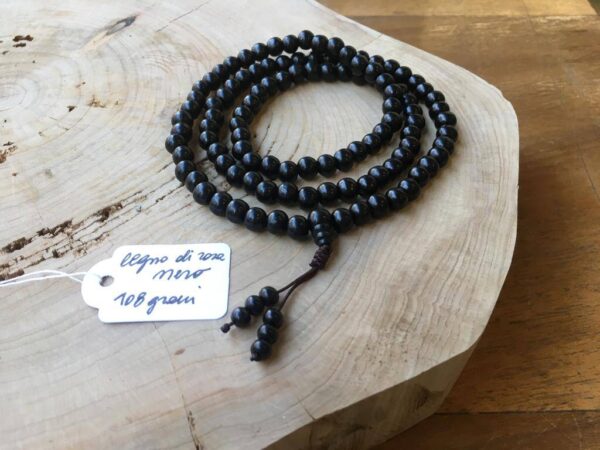 Collana Mala Tibetano Legno di Rosa Nero