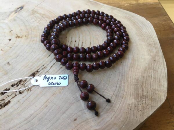 Collana Mala Legno Rosa Scuro